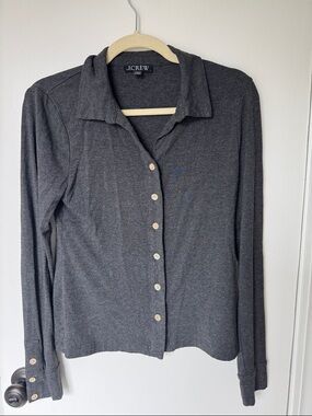 J. Crew Dark Charcoal Long-Sleeve Button Shirt